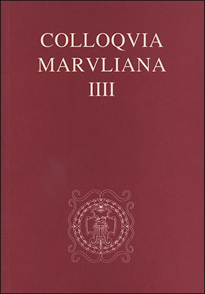 COLLOQVIA MARVLIANA IIII(Zbornik radova)